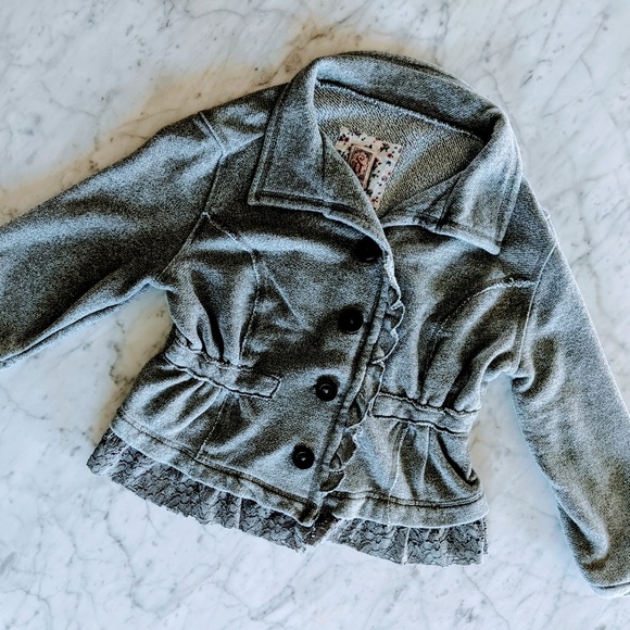 Decree Girls Ruffle Button up Jacket - Picture 3 of 5